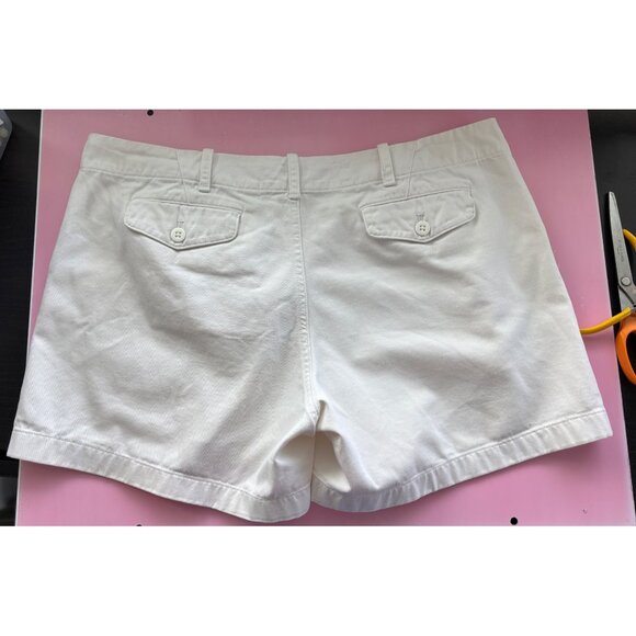 Ralph Lauren Sport White Cotton Womens Shorts Size 12 With Embroidered Logo & Ba - Picture 2 of 7